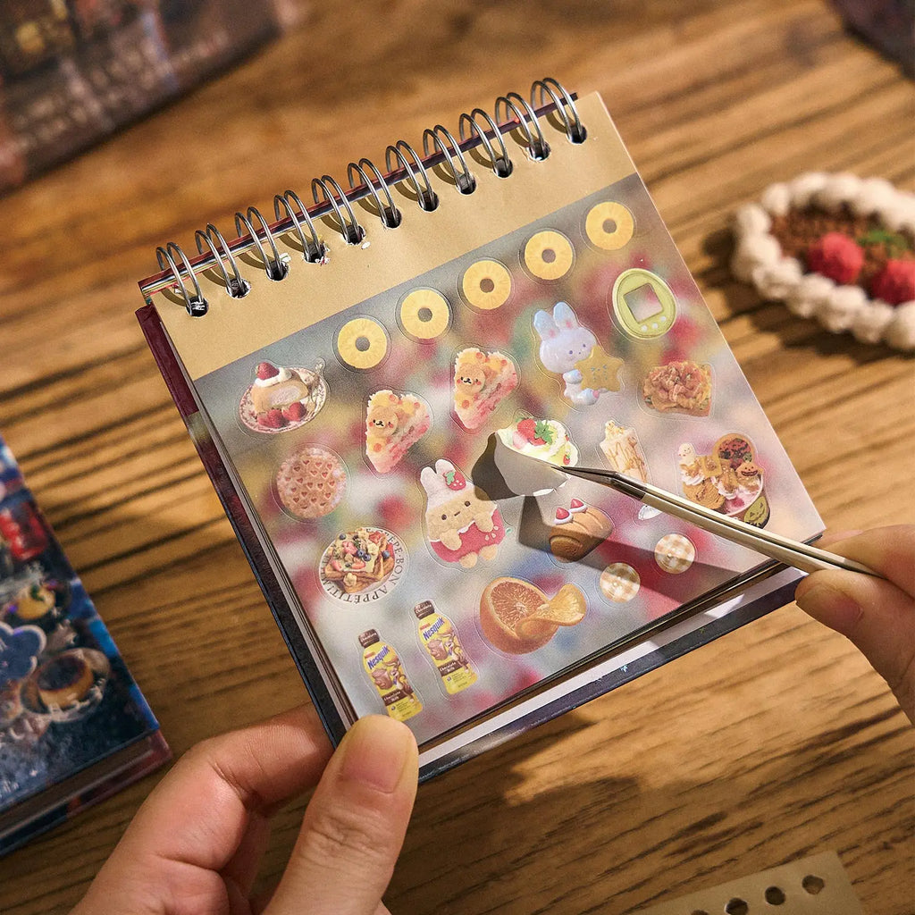 45/48 Pcs/book Cute Die-cut Flash Aesthetic Stickers Book DIY Scrapbooking Phone Case Decoration Collage Japanese Stationery Qme