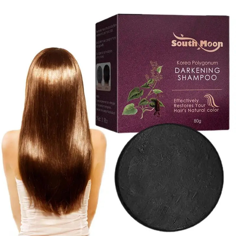 Polygonumm Multiflorum Black Hair Shampoo Soap Darkening Bar Cover Qme