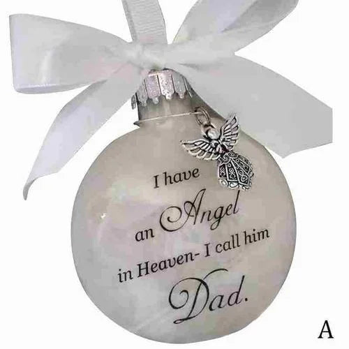 Christmas Tree Balls Commemorate Ornament Feather Ball Angel In Heaven Memorial Ornament Xtmas Tree Hanging In Memory of Mom Dad Qme Dad 1pcs