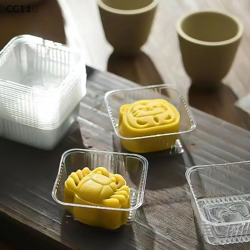 CC11100pcs Square Moon Cake Trays Mooncake Packaging Box Without Qme