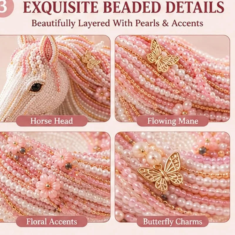 DIY Beaded Horse Mane Catchall Tray Organize Keys Remotes Decor Qme