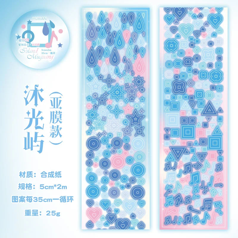 Cute Y2K Glitter Ins Style Decoration Adhesive PET Tape Planner Handbook DIY Scrapbooking Journal Collage Material Stickers Qme D HOT SALE