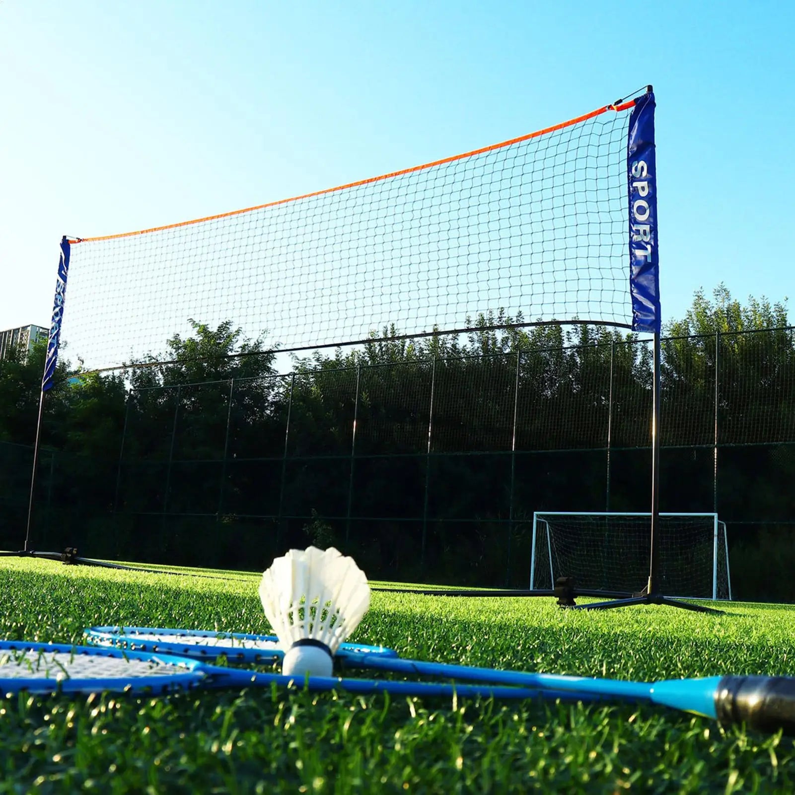 Badminton Net Height Adjustable Kids Volleyball Mesh Training Qme