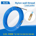 4MM 5M~40M Fiberglass Cable Puller Electric Cable Guide Device Nylon Duct Snake Wire For Electrician Fish Tape Wire Aid Tool Qme Blue 20m