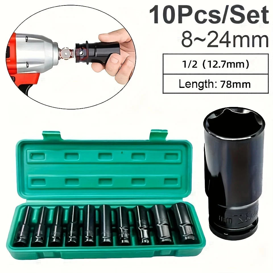 Drive sleeve assembly , compatible with pneumatic tools, suitable for truck maintenance and car hub nut removal kits Qme