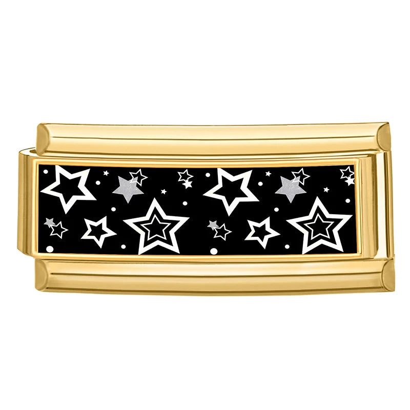 New Vintage Golden Charm Leopard Pattern Star Cat Starfish Shell Italian Charm Links Fit 9MM Stainless Steel Bracelet DIY Making Qme Style 11