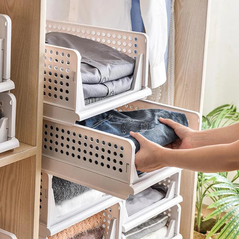 High-capacity Foldable Plastic Storage Box Household Stackable Drawer Qme