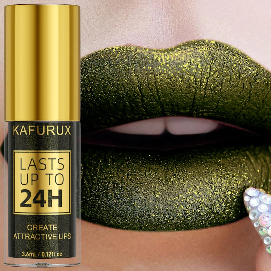 Glitter Metallic 14 Colors Lip Glaze Shiny Long Lasting Gloss Liquid Qme 11