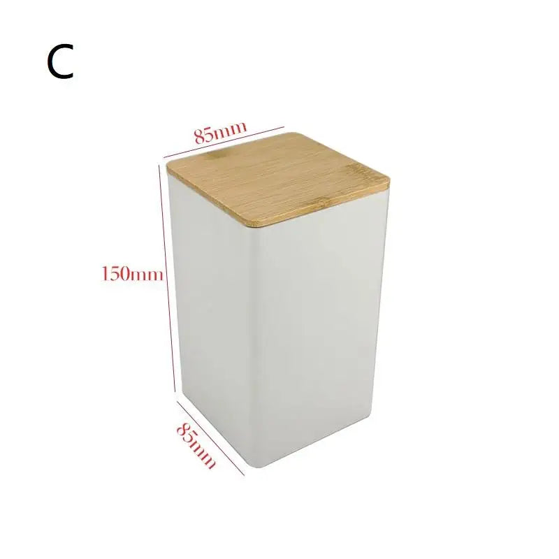 Kitchen Food Bottle Coffee Tea Caddy Sealed Tinplate Storage Jar Qme C