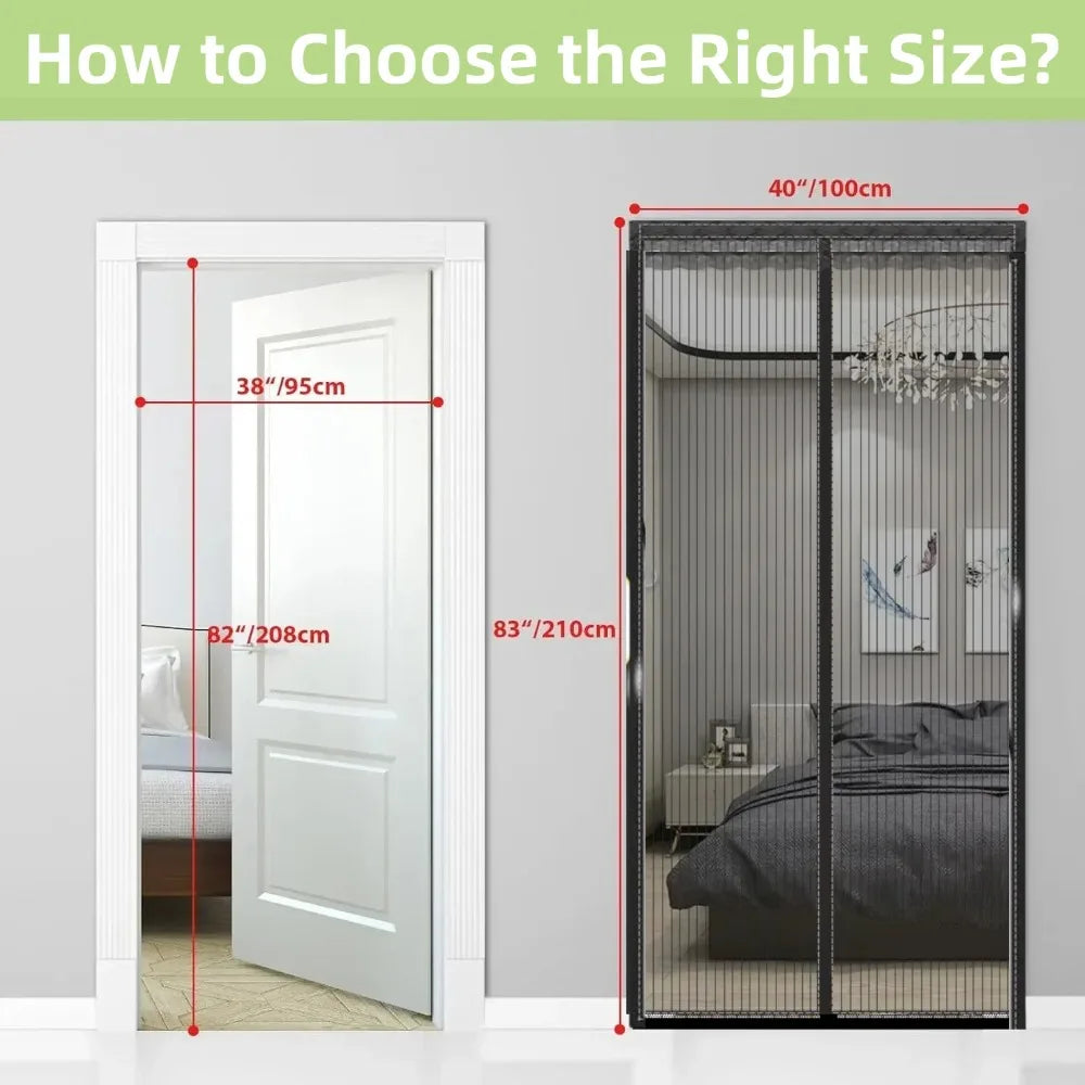 Magnetic Screen Door Net Anti Mosquito Household Ventilation Curtain Magnetic Net Automatic Closing Mesh For Kitchen Living Room Qme