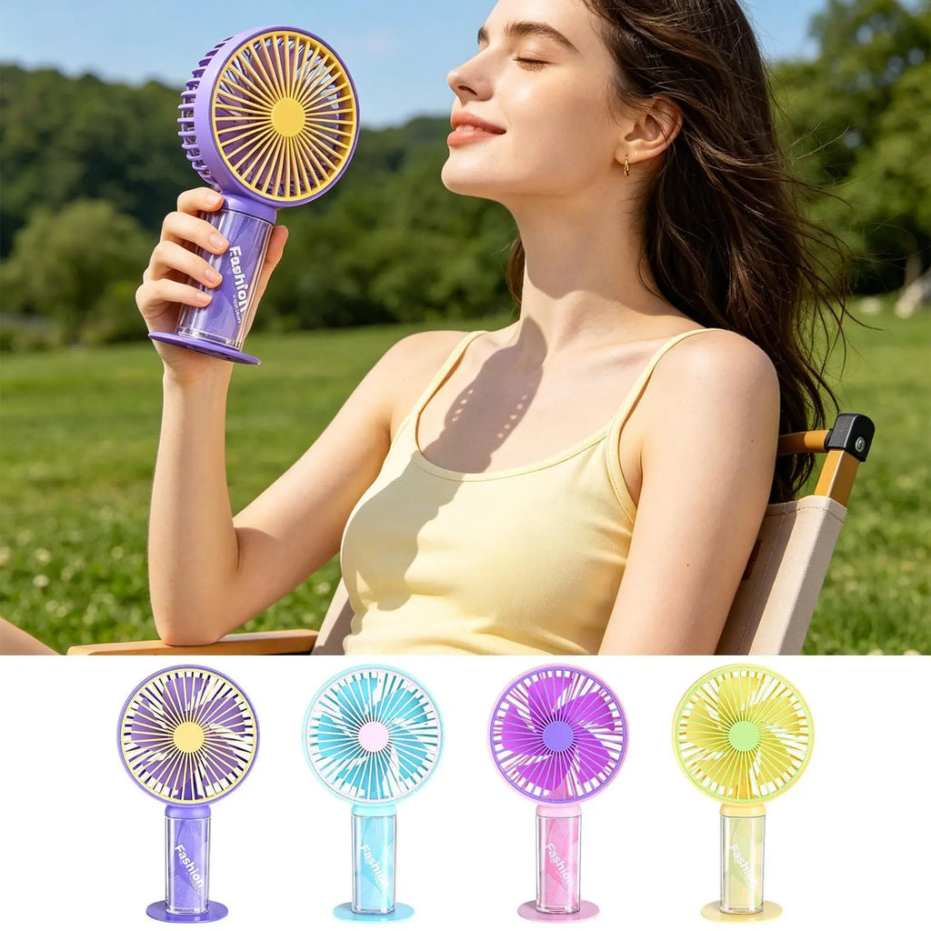 Handheld Fan 3 Speeds Air Blower Device Rechargeable Portable Fan for Travel Vacation Camping Hiking Backpacking Beach Picnic Qme