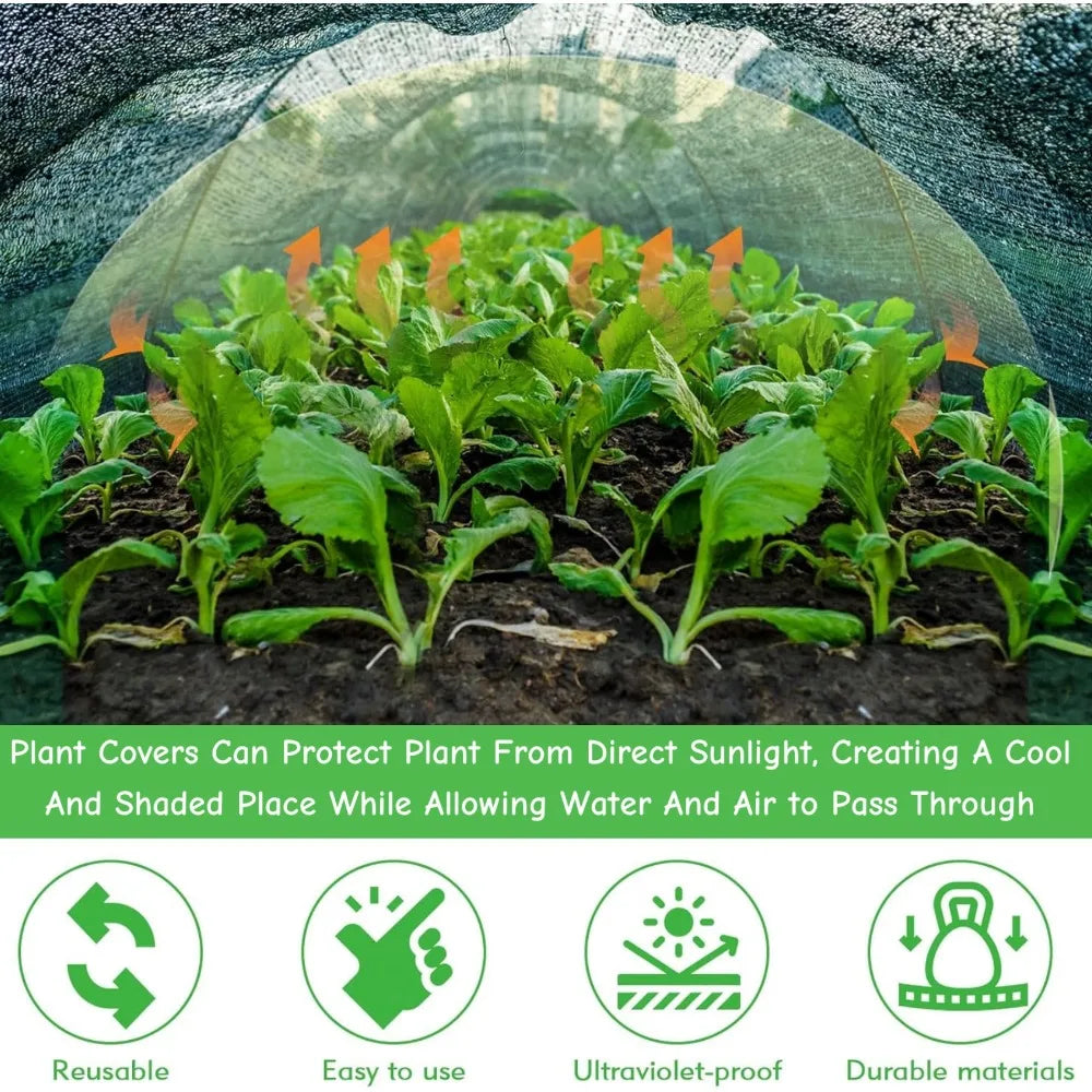 3M Garden Tunnel Shade Netting Quick Release Farm planting Preventing Insect Cover Portable Foldable Garden Tunnel Greenhouse Qme