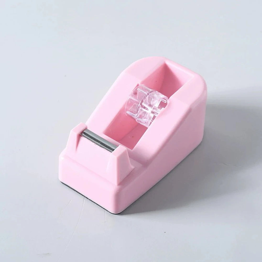 Tape Dispenser Stationery Adhesive Tape Cutter Sealing Tape Table Base Dispenser Office Supplies Packaging Tapes Dispenser Qme pink
