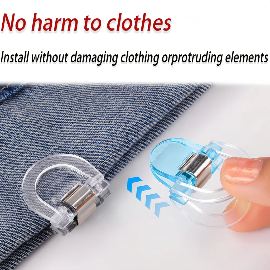 4/6Pcs transparent seamless invisible pants clip, suitable for jeans, wide-leg pants - anti-mopping, trouser foot fixing clip Qme