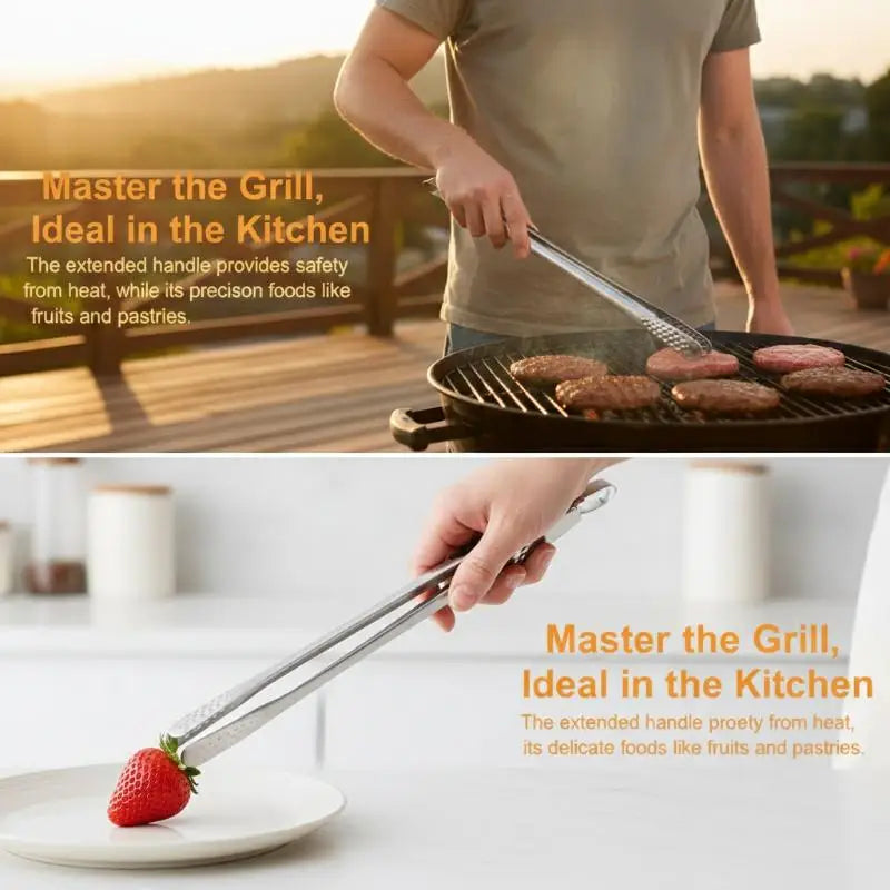 Stainlesssteel Foodclipskitchen Clips Korean Barbecue Tweezers Qme
