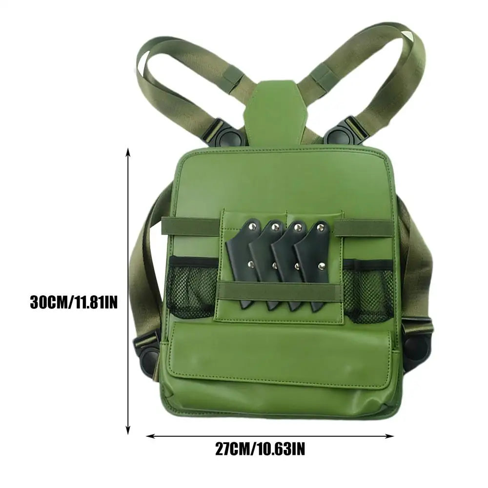 Clipper Bag PU Leather Backpack Chest Haircut Accessories Organizer Bag for Scissor Comb Storage Grooming Haircut Shop Qme China Mainland Green