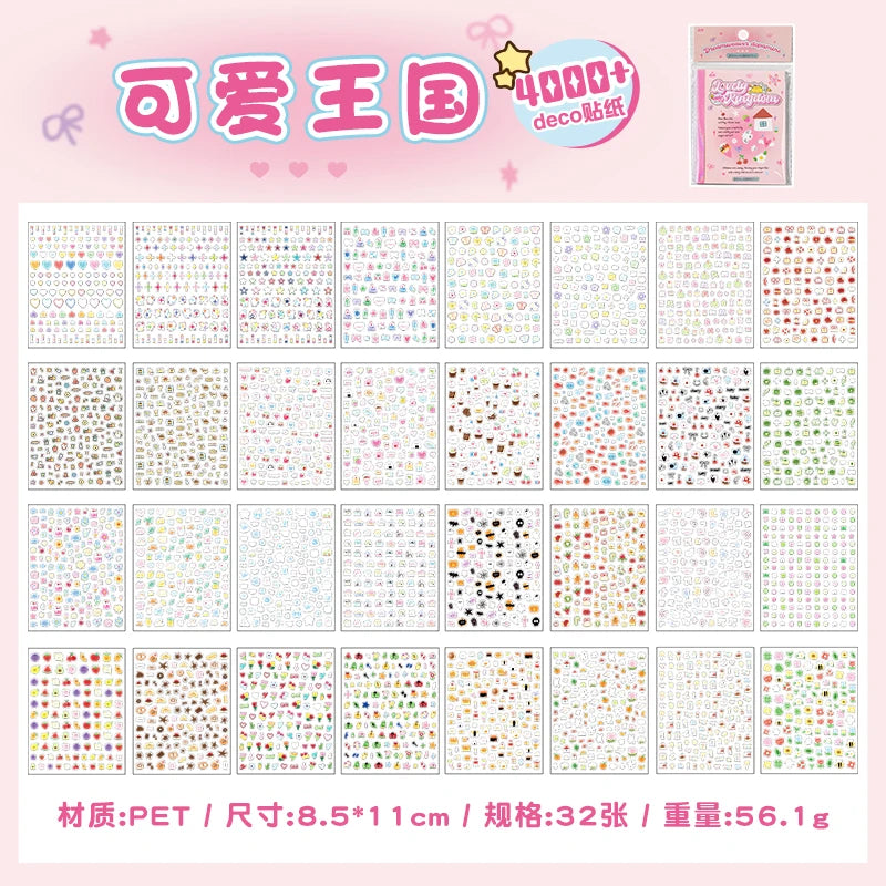32 sheets Cute Cartoon Handbook Sticker Book Student DIY Diary Decorative Scrapbooking Journals Back School Stationery Supplies Qme A1