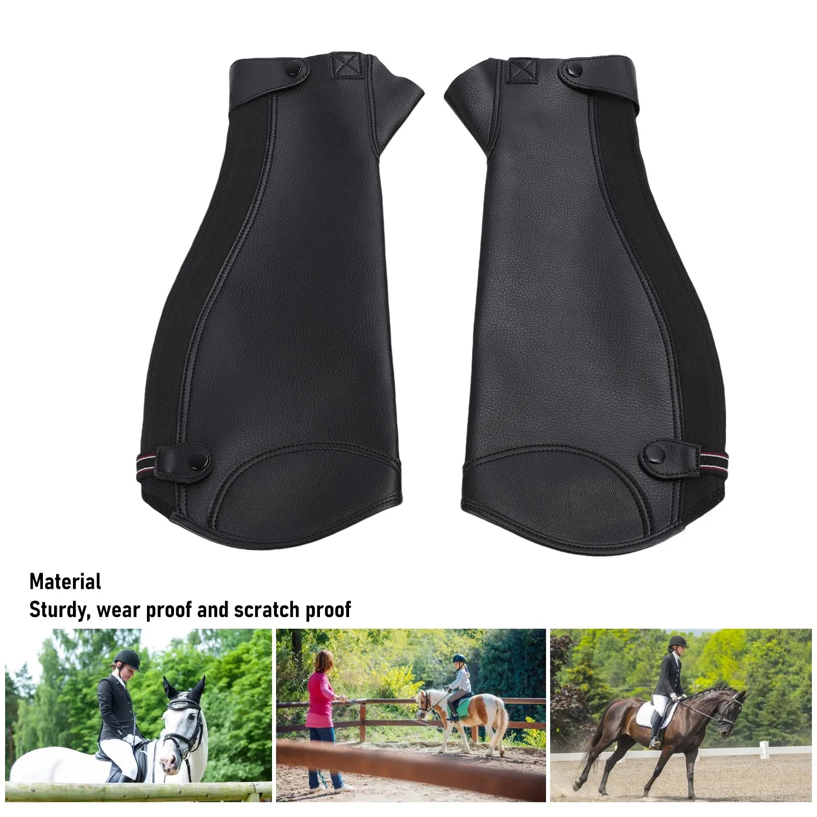 Equestrian Half for Adults Microfiber Protective Leg Guard Half Chap for Horse Riding Adults Half Chap Riding Half Qme