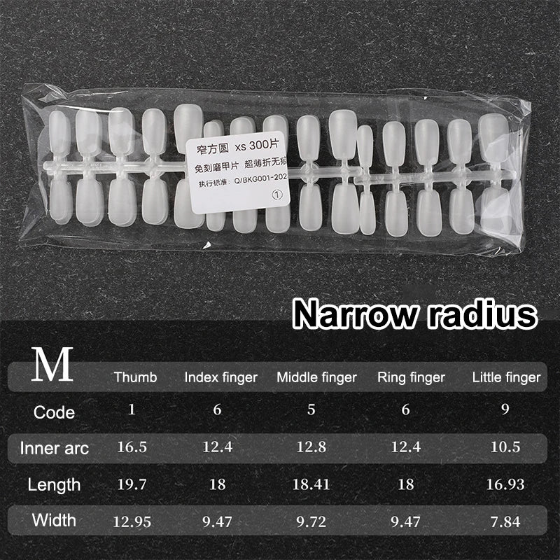 Bag Fake Nail Tips Matte Coverage Transparent False Nails Gel Qme A47
