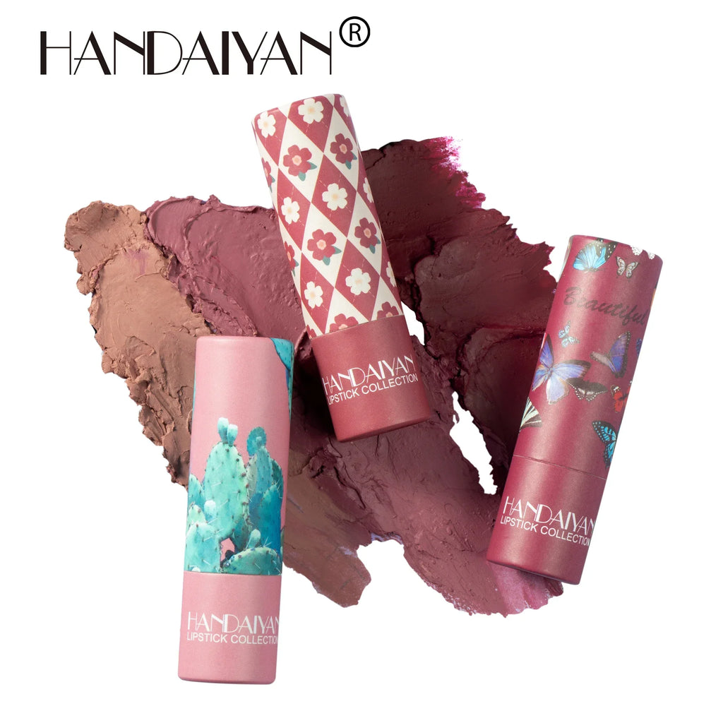 8 Colors Matte Velvet Texture and Is Not Easy to Fade. Naked Color Lipstick, Matte Paper Tube Lipstick Christmas gift Qme