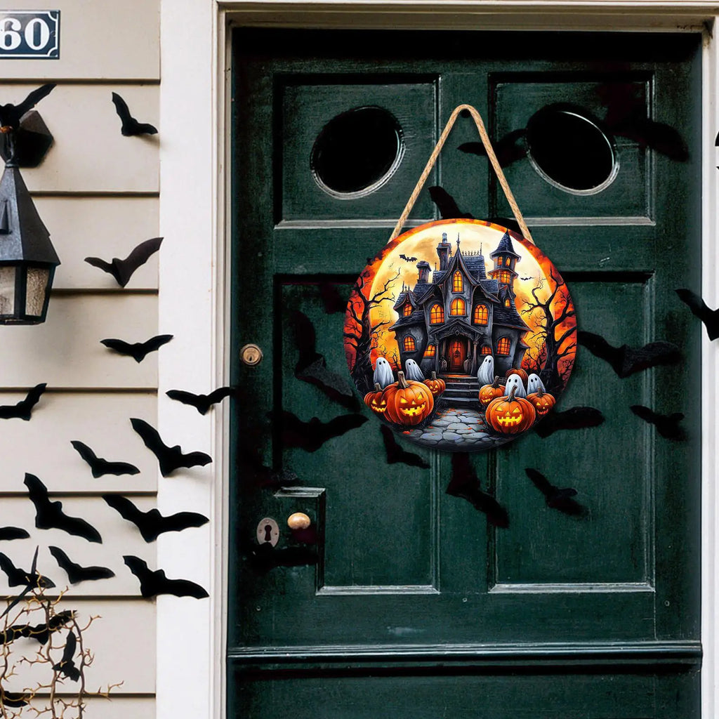 Halloween Door Sign 2D Happy Wood Pirate Captain Haunted House Qme