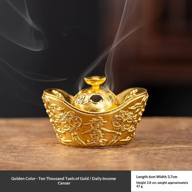 Buddhist Utensils Incense Burner Incense Censer Alloy Sandalwood House Furnishings Home Office Decoration Qme Gold