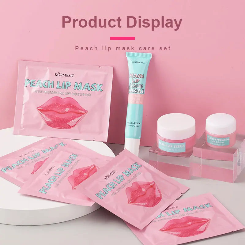Peach Lip Care Mask Scrub Bubble Hyrating Balm Lips Skin Nourishing Qme