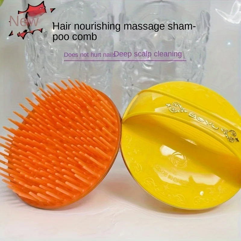 Random Color Shampoo Scalp Massage Comb Finger Ring Hair Washing Brush Portable Head Scrubber Hair Care Salon Tool Qme