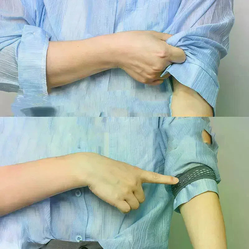 Shirt Sleeve Holder Elastic Mesh Fixer Bands Anti-slip Clip Arm Cuffs Qme