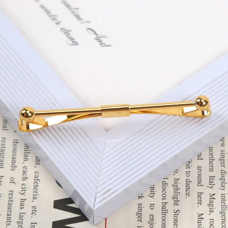 Men Metal Copper Collar Clip Shirt High-grade Non-injury Clothing Women Prevent Exposure Buckle Neckwear Clips Gifts Accessories Qme Gold-color