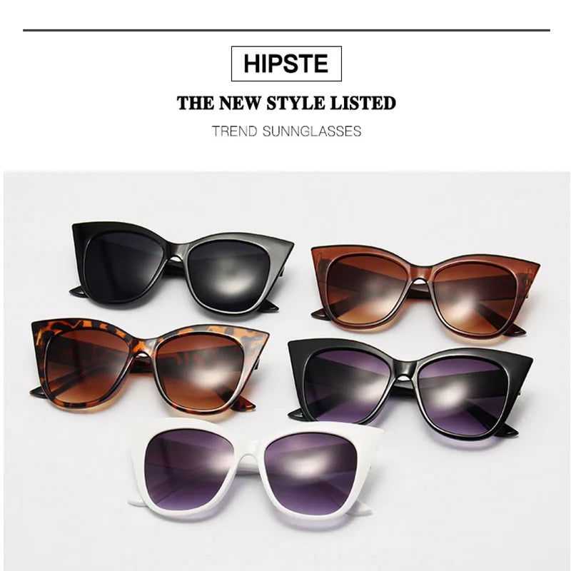 Cat Eye Fashion Sunglasses Woman Vintage Luxury Brand Designer Black Glasses Sun Glasses for Female UV400 Eyewear Shades Qme