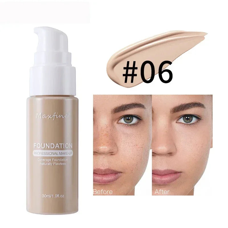 Matte Liquid Foundation Effective Concealer Waterproof Sweat-resistant Makeup Professional Light Thin Delicate Foundation Qme 06
