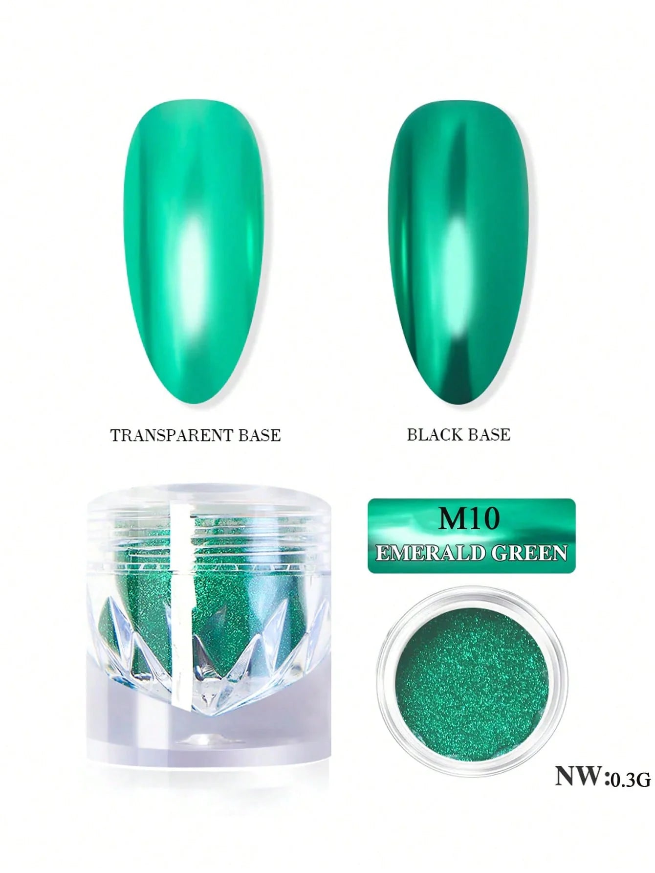 1 Magic Mirror Chrome Nail Powder Sparkling Glitter Decoration Qme M10