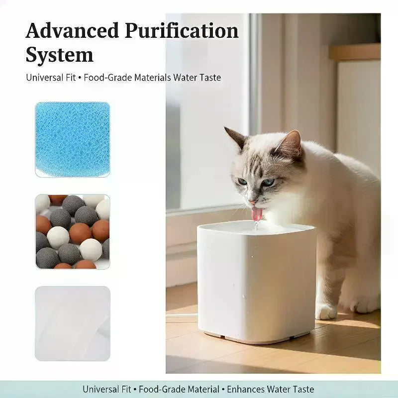 Essential 5Pcs Cat Fountain Filters - Replacement for 1.3L Ceramic Pet Drinking Water Dispensers - Healthy Hydration Supplies Qme