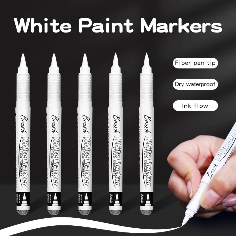 Large Capacity Permanent Black/White Acrylic Paint Pen for Art Supplies, Fabric Paint, Markers for DIY Art Qme