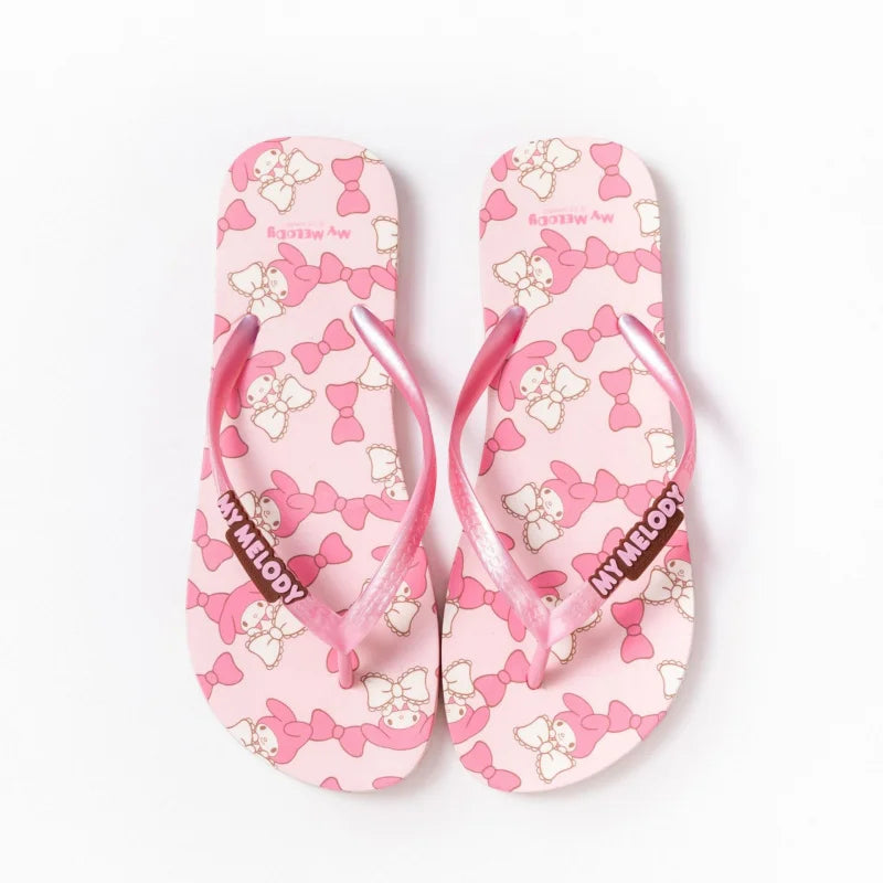 Hello Kitty Kuromi Cartoon Flip-Flops Cute, Non-Slip, Soft-Soled Slippers Outdoor Beach Flip-Flops Qme