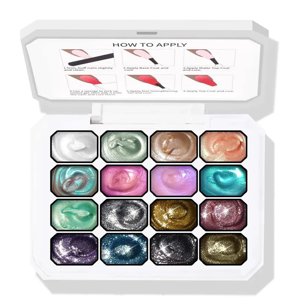 16Grids Pat Painting Gel Nail Polish UV LED Soak Off Varnish Blooming Qme