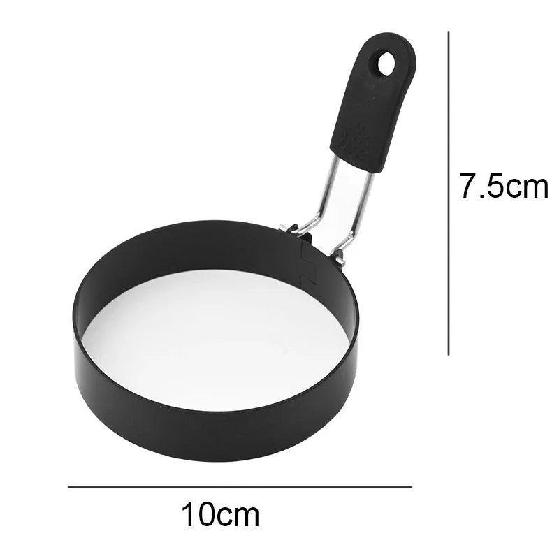 Anti-scald Egg Fried Ring Professional Stainless Steel Nonstick Round Pancake Mold Cooking Egg Mould Breakfast Sandwich Tools Qme Dia 10cm