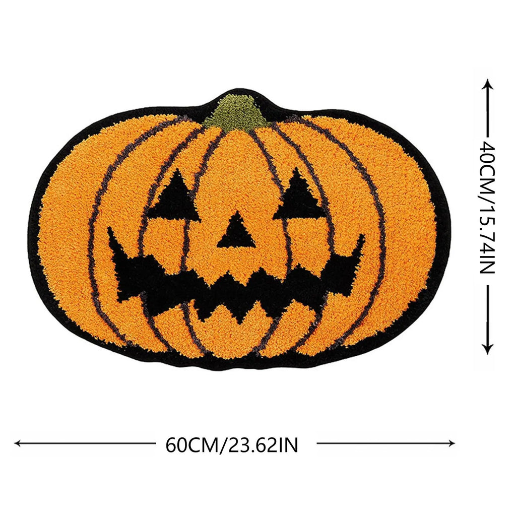 Halloween Carpet Floor Mat Doormat Halloween Creative Cute Cartoon Devil Pumpkin Bat Decoration Non-Slip Floor Door Mat Qme