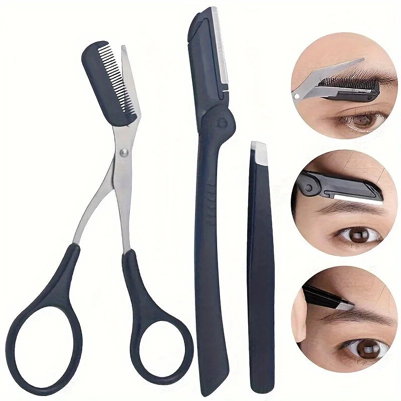 1set Eyebrow Grooming Razor Tool, Multifunctional Eyebrow Beauty Kit, Includes an Exfoliating Skin Smoothing Tool, Qme