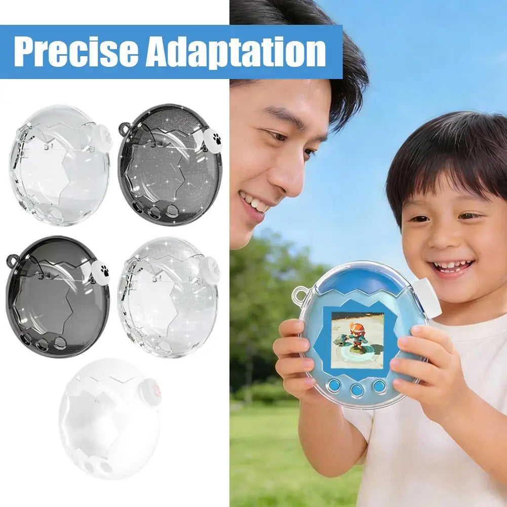 for Tamagotchi Paradise Game Console Protective Cover With Button Cap Transparent Black Glitter Waterproof Anti-drop Protective Qme