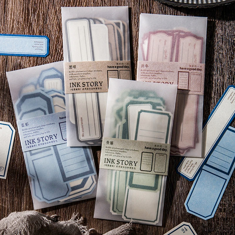 TIANZI 40 pcs Foundation Retro Frame Label paper DIY Decorative Scrapbook Collage Material Paper Stationery Supplies Qme