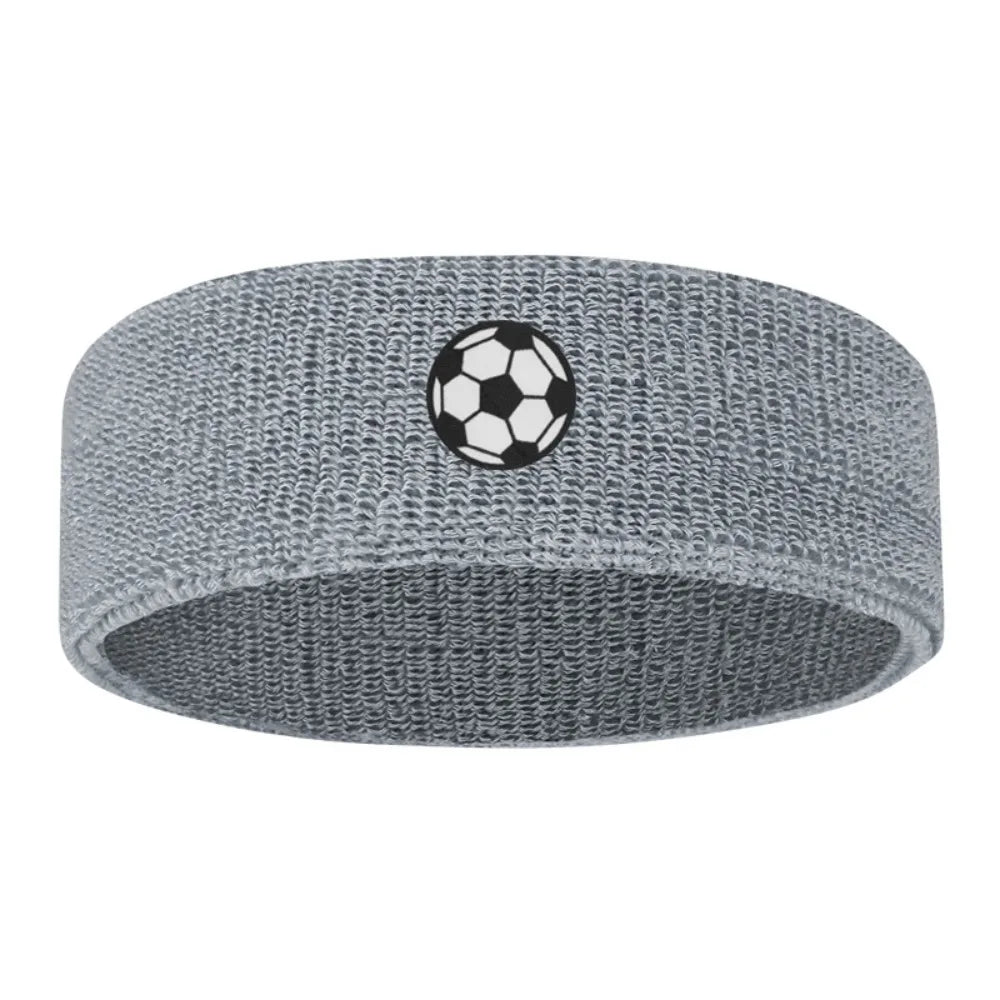 Sweat Absorbing Cartoon Sports Headband Polyester Wicking Hairband Qme Soccer Ash