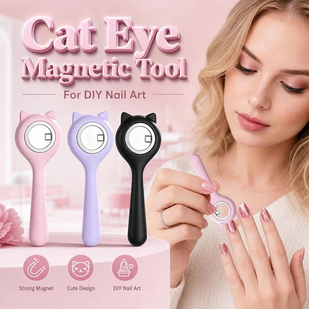 Halo Cat Eye Nail Magnet Ring Magnetic Tool With Handle For Cat Eye Gel Polish DIY Nail Art Manicure Tools Qme