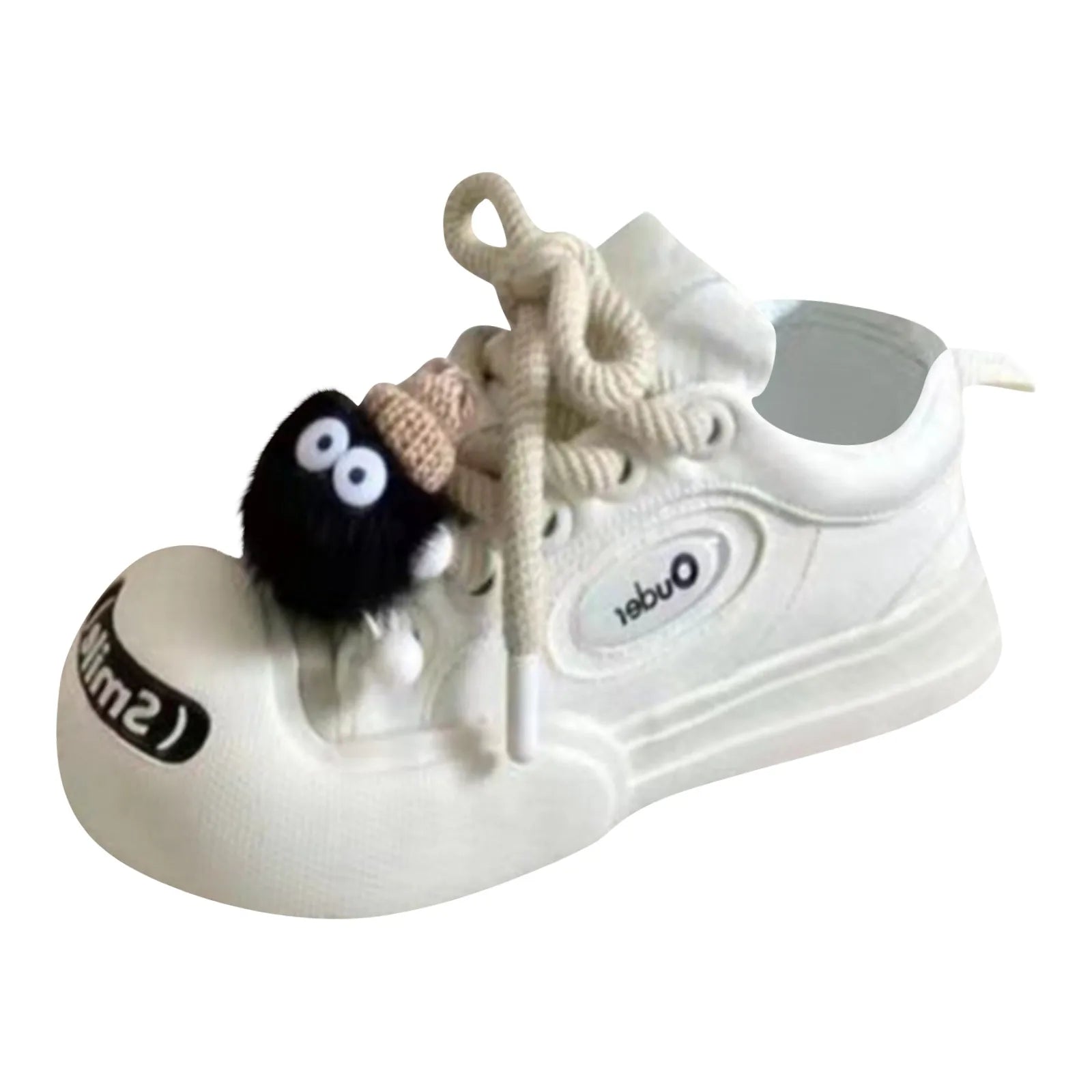 Cartoon Cute Black White Women New Fashion Kawaii Large Shoes Versatile Platform Shoes Skateboard Sneakers With Thick Shoelaces Qme