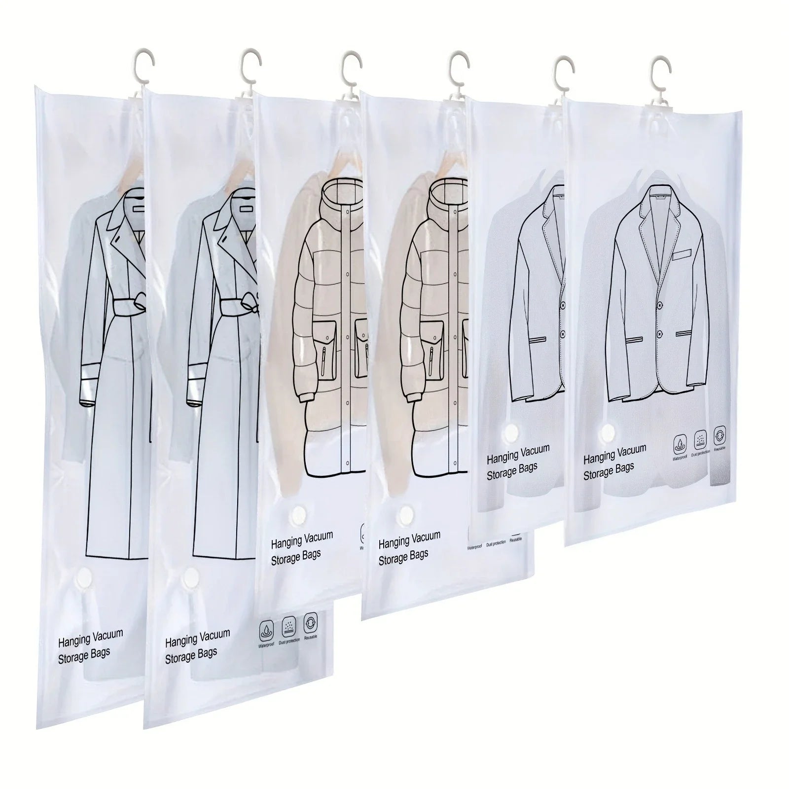 Hanging vacuum storage bag, space saving vacuum sealed bag, ultra thick and long storage bag Qme
