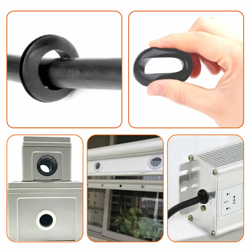 Wire crimping type sleeves, rings, open and closed kits, for sealing electrical conductors of wires, plugs and cables. Qme