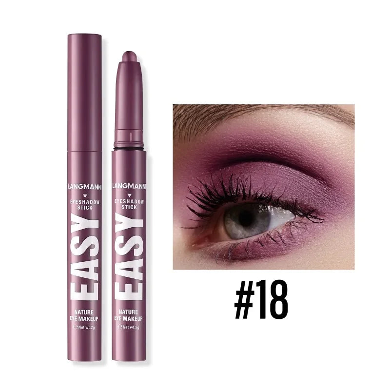 Smoky Dark Black Eyeshadow Pencil Stick Waterproof Pearlescent Matte Metallic Glitter Eye Shadow Highlighter Pen Make Up Tool Qme 18