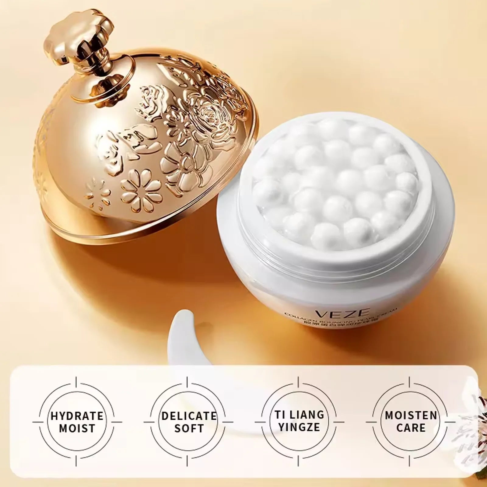 Face Cream Collagen Pearl Firming Lift Fade Fine Lines Caviar Qme