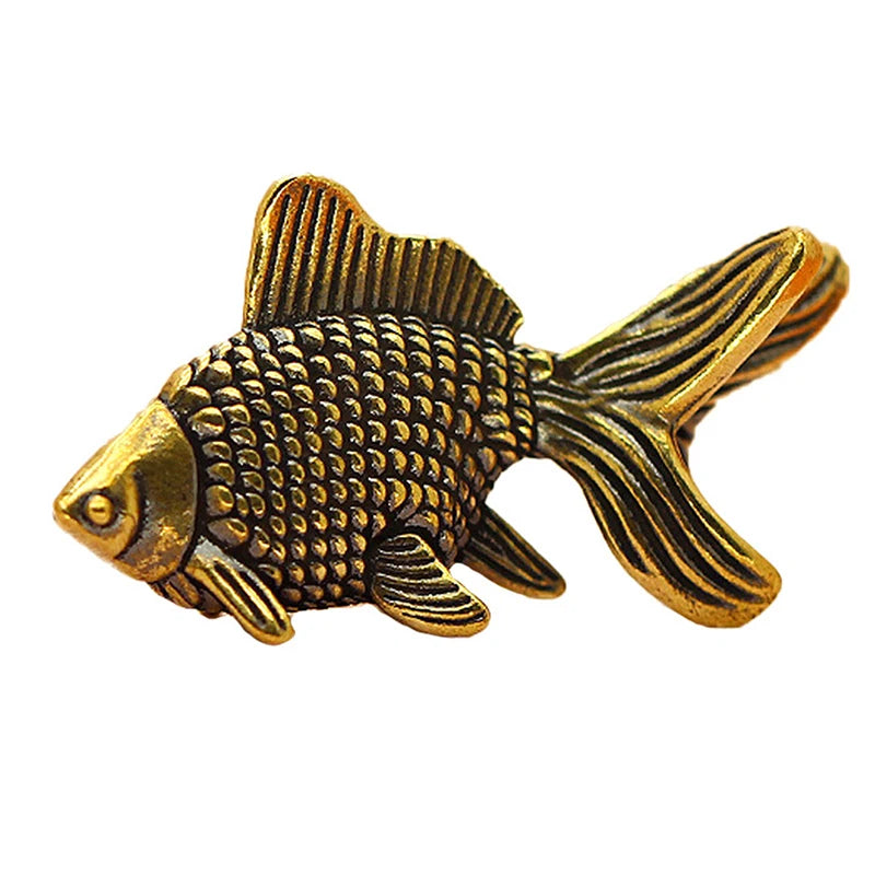 Desk Decoration Tea Pet Cute Gifts Goldfish Figurines Retro Brass Qme Default Title